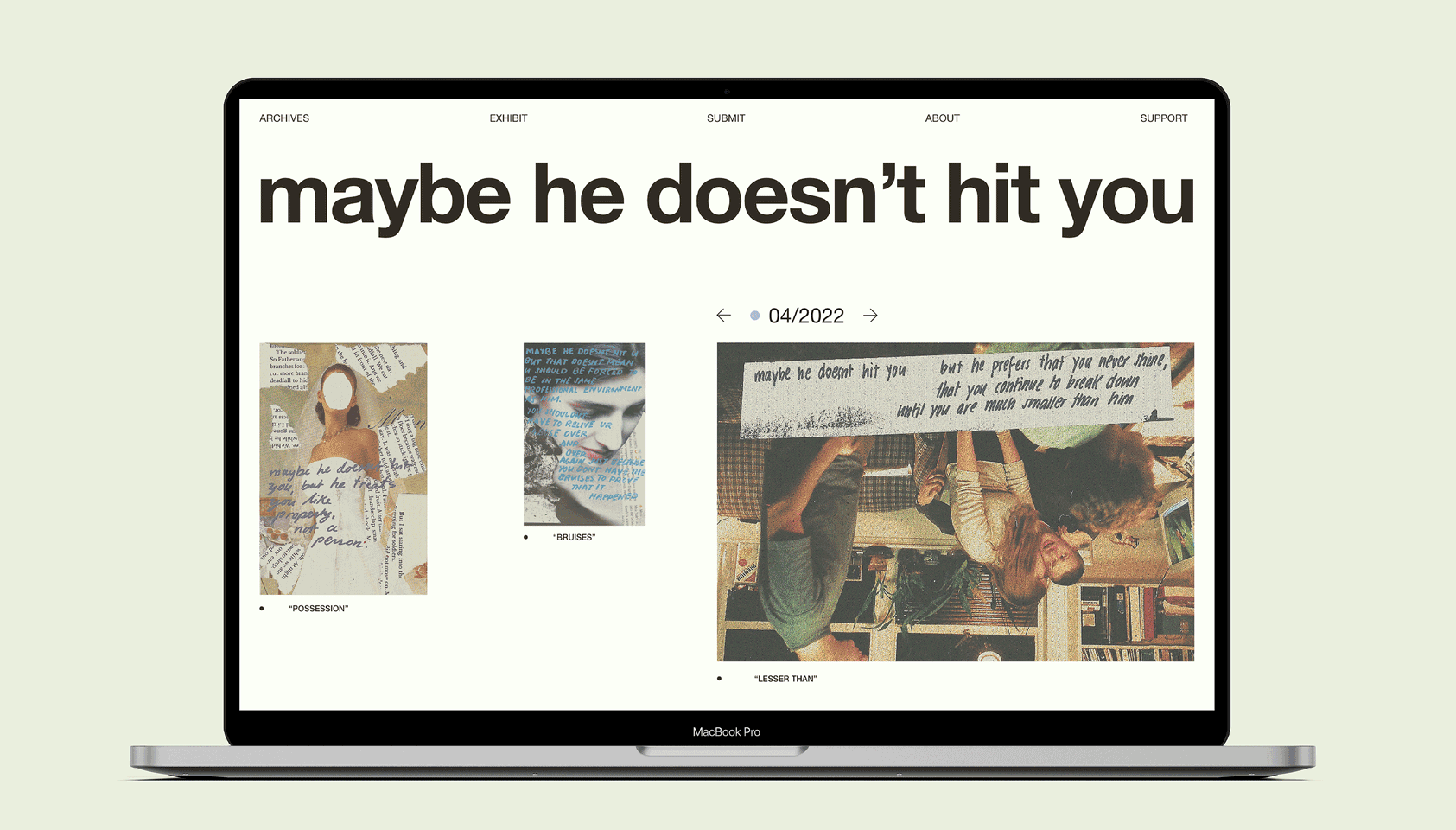 home page for maybe he doesn't hit you website