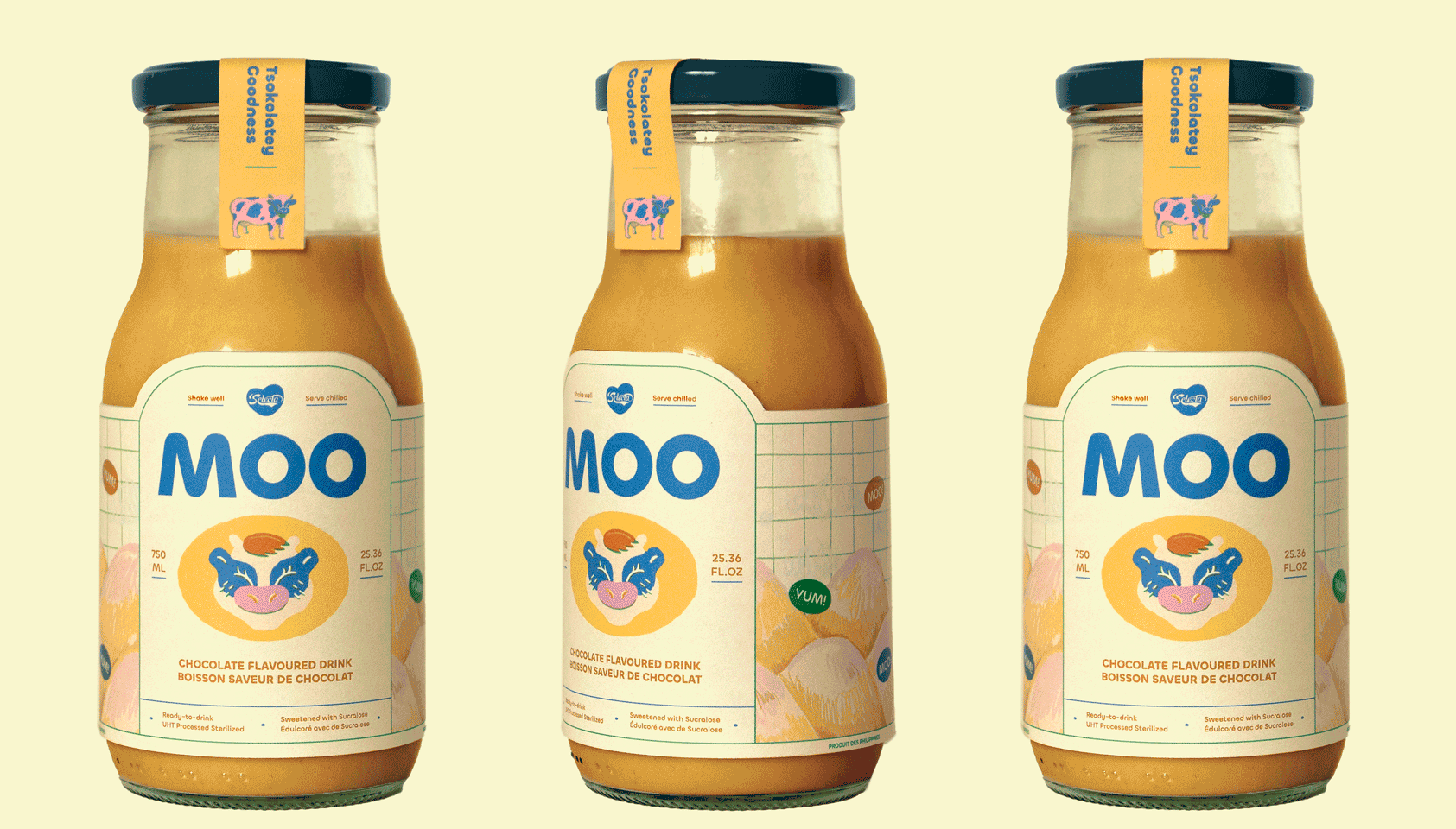 moo chocolate bottles animated