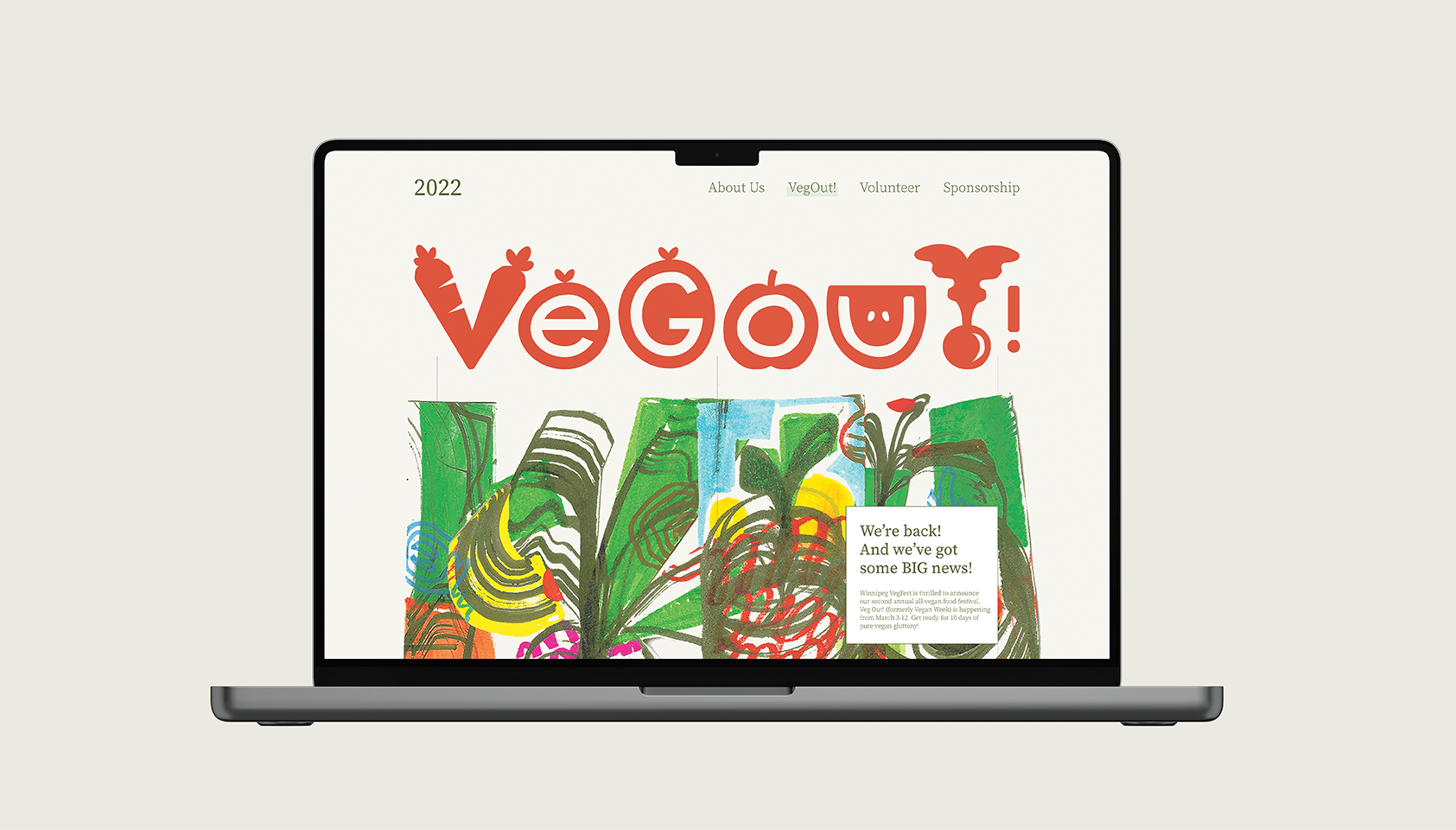veg out festival website landing page